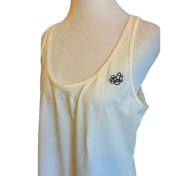 VTG 80's Ralph Lauren White Cotton Nightgown Slip Maxi Dress Long Pjs Crest Logo - Picture 1 of 11